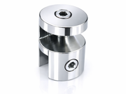 Shower Top Header Clip - Round - 10mm to 10mm Glass - Polished Chrome